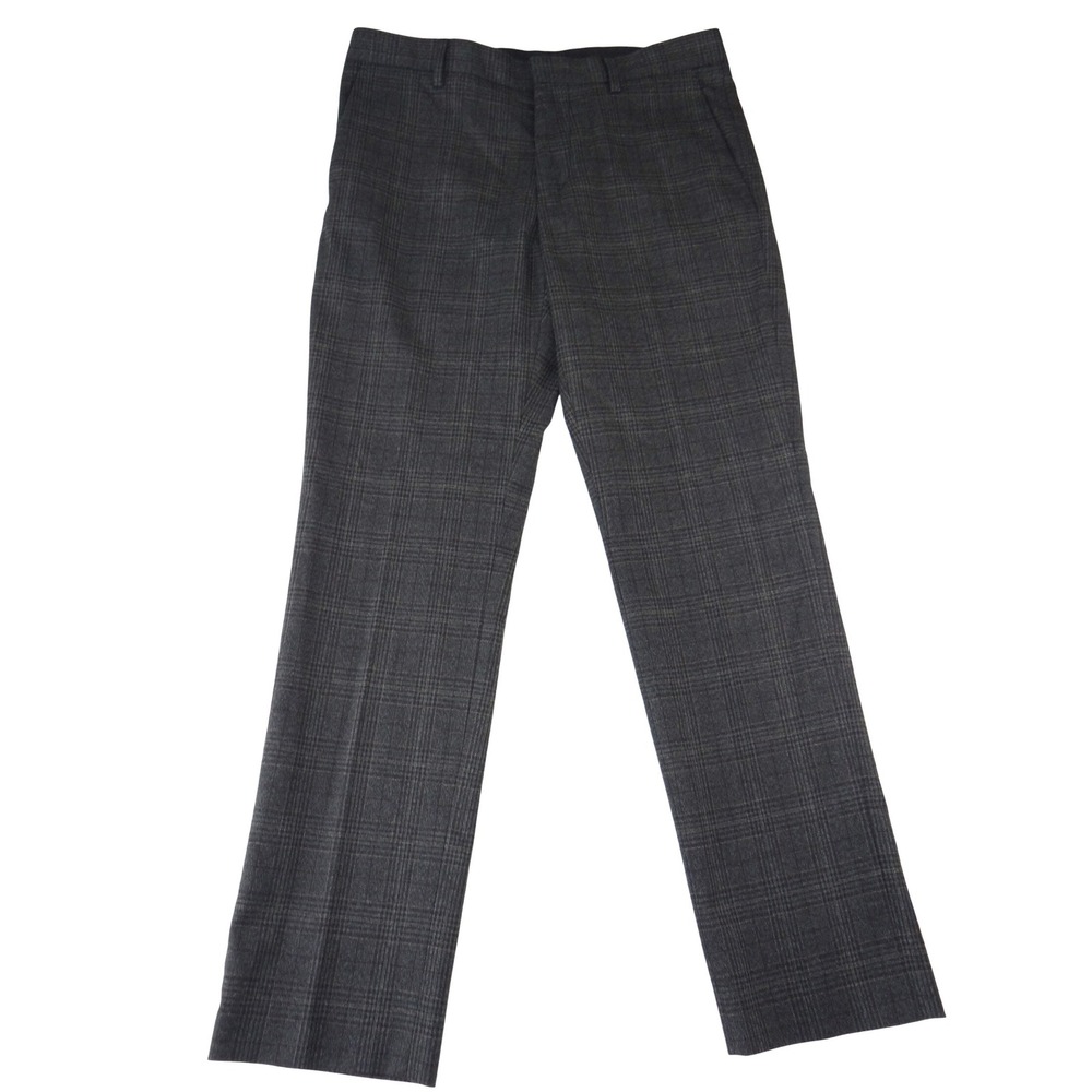 Murano Alex Fit Mens 32x30 Charcoal Gray Glen Plaid Check Dress Pants Trousers